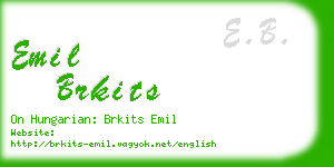 emil brkits business card